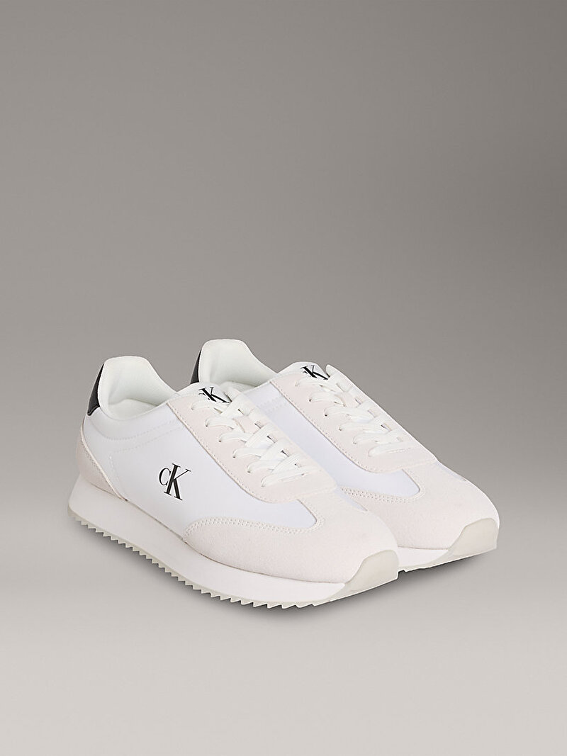 Calvin Klein Beyaz Renkli Erkek Retro Runner Lace Up Sneaker