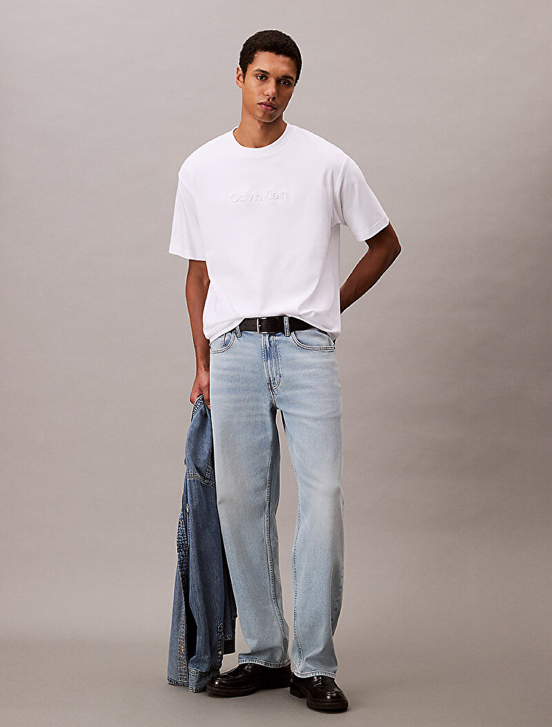 Calvin Klein Beyaz Renkli Erkek Fashion Logo T-shirt