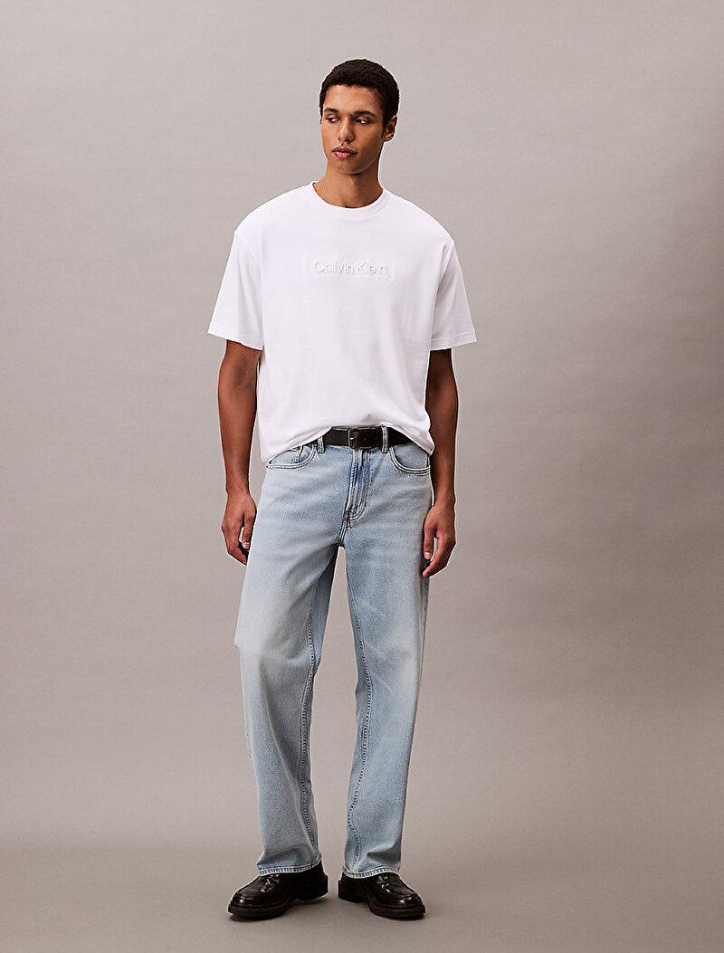 Calvin Klein Beyaz Renkli Erkek Fashion Logo T-shirt