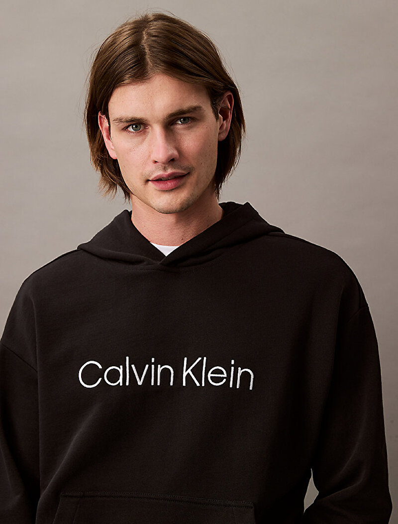 Calvin Klein Siyah Renkli Erkek Ls Standard Logo Sweatshirt