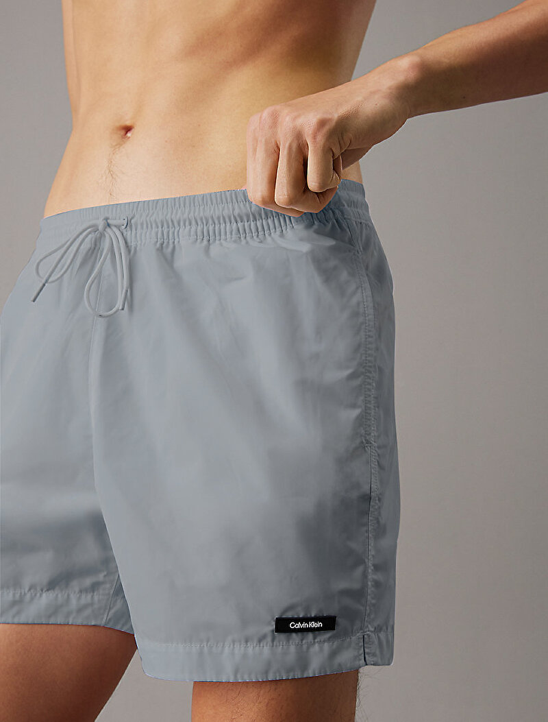 Calvin Klein Gri Renkli Erkek Medium Drawstring Deniz Şortu