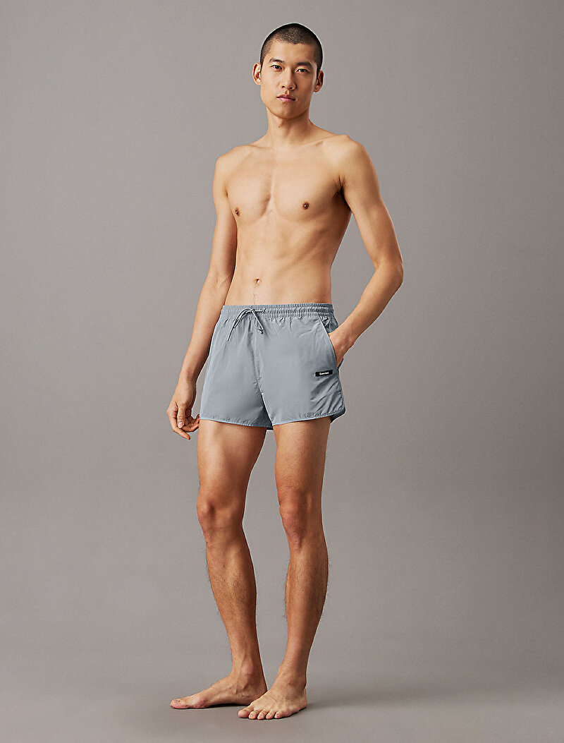 Calvin Klein Gri Renkli Erkek Runner Deniz Şortu