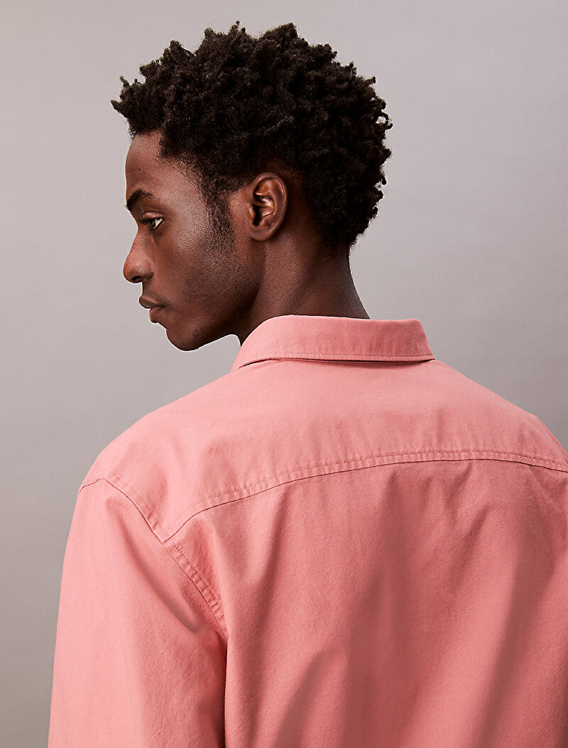 Calvin Klein Pembe Renkli Erkek Solid Oxford Gömlek