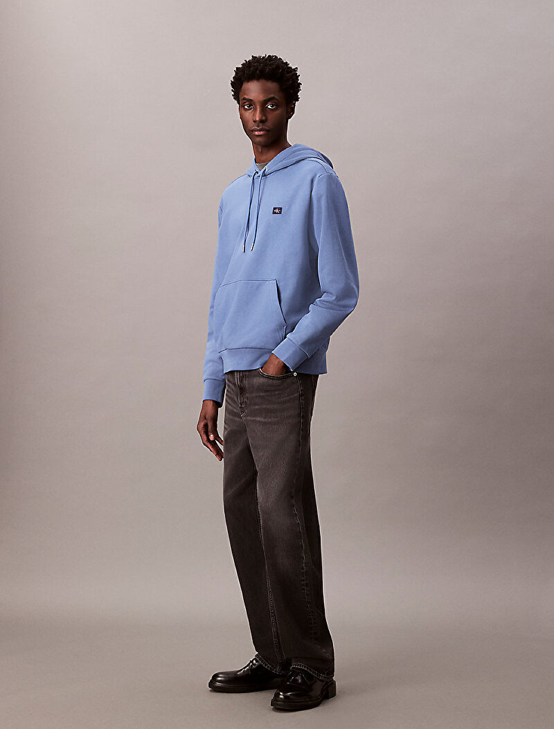 Calvin Klein Mavi Renkli Erkek Badge 350 Terry Sweatshirt