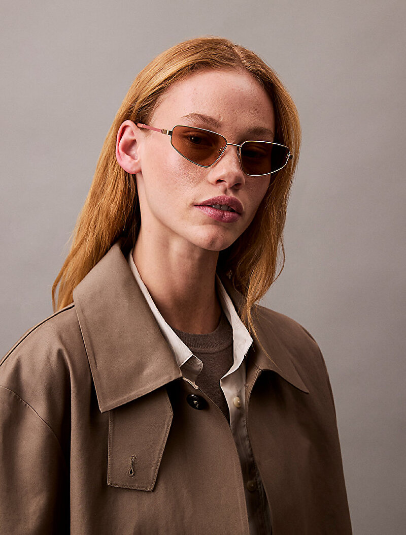 Calvin Klein Gold Renkli Kadın Cat Eye Güneş Gözlüğü