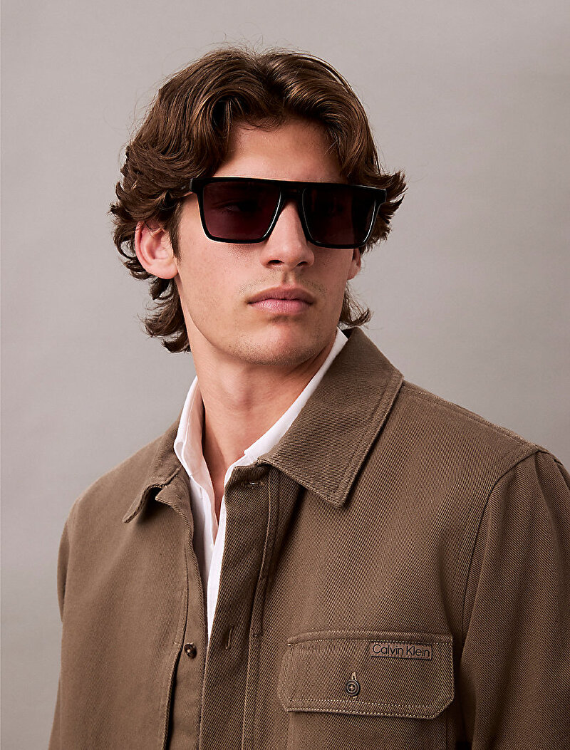 Calvin Klein Siyah Renkli Erkek Modified Güneş Gözlüğü