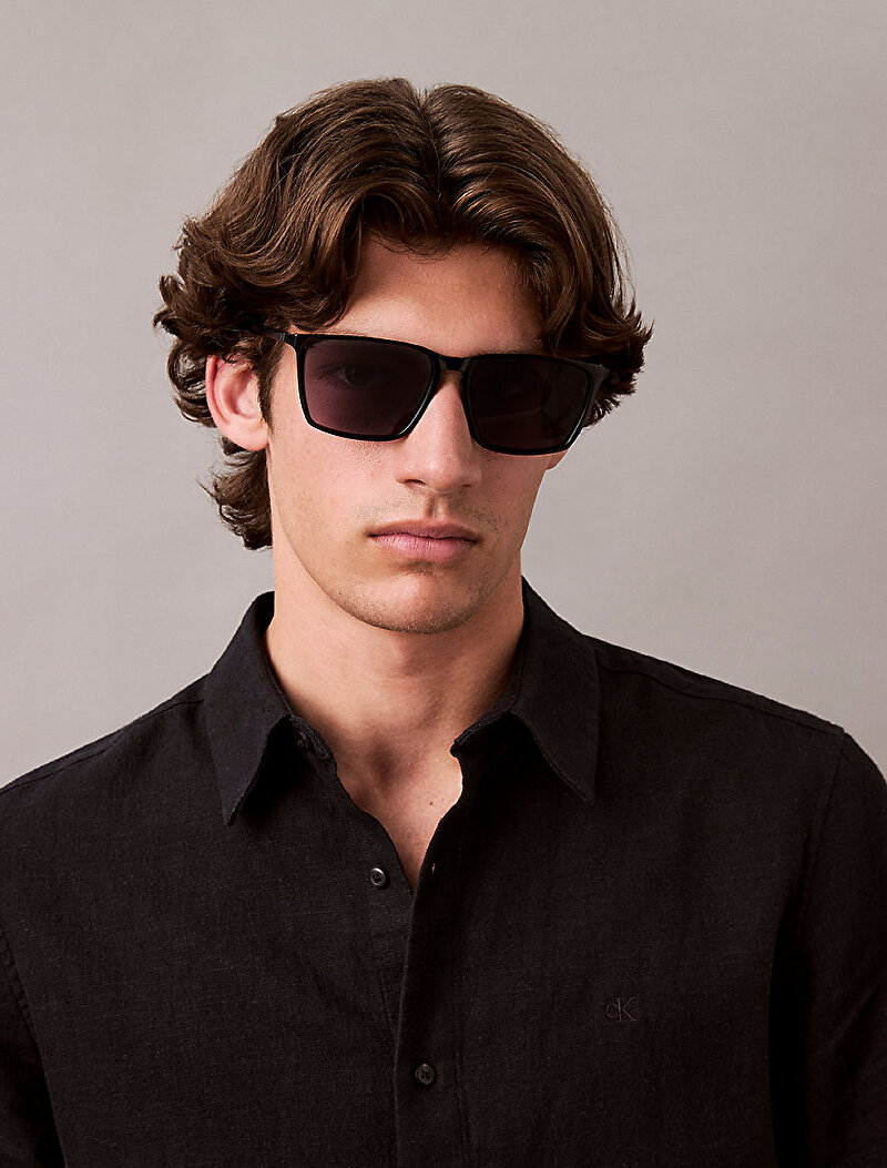 Calvin Klein Siyah Renkli Erkek Revtangle Güneş Gözlüğü