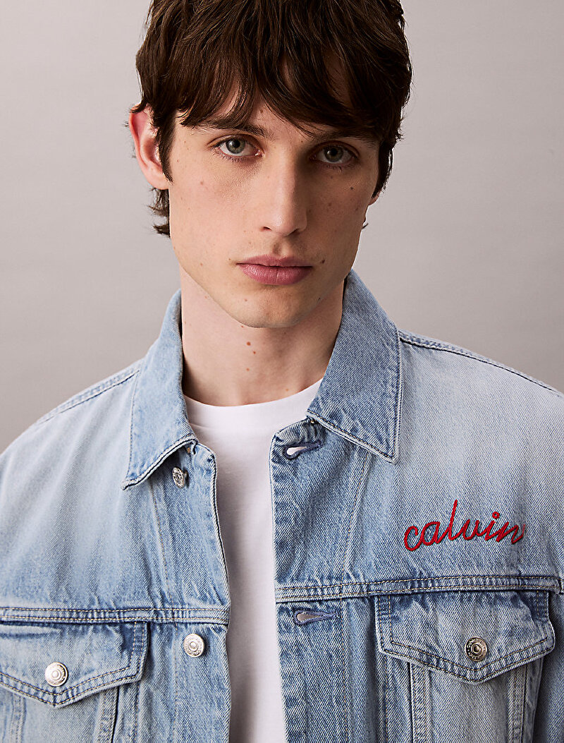 Calvin Klein Mavi Renkli Erkek 90s Reflection Denim Ceket