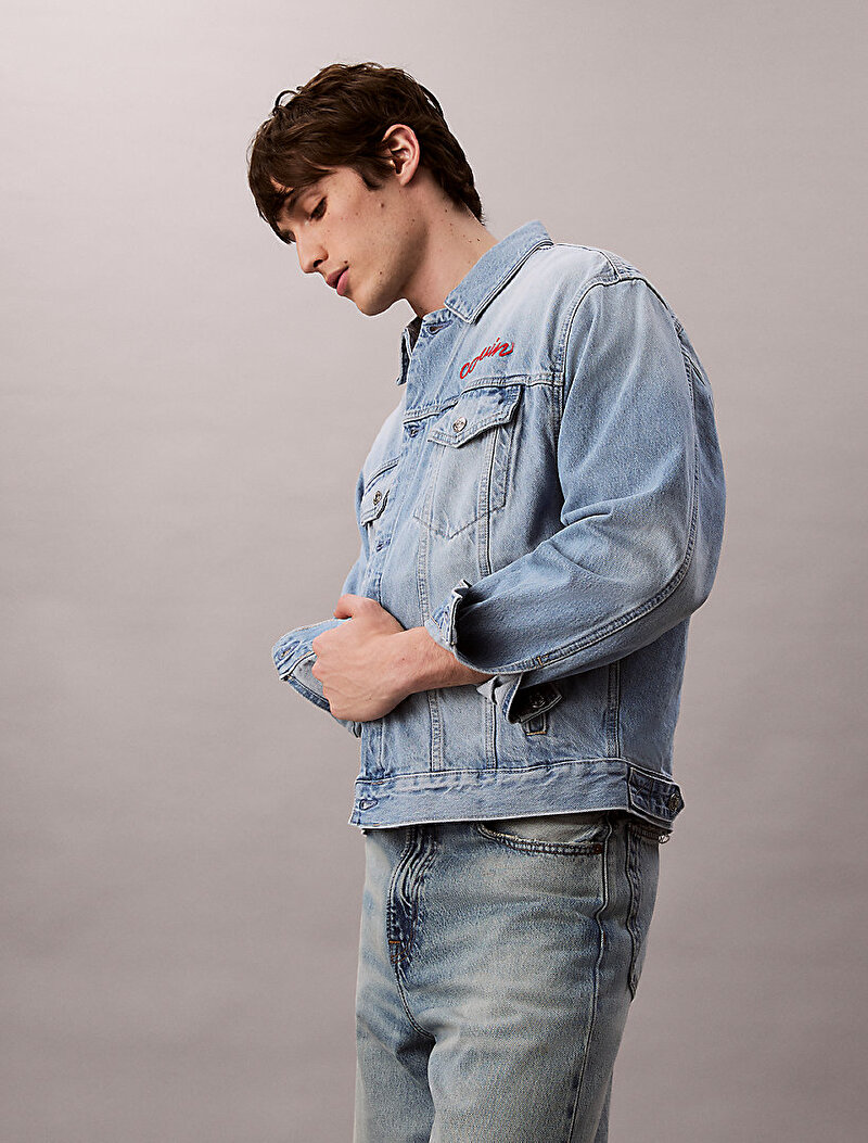 Calvin Klein Mavi Renkli Erkek 90s Reflection Denim Ceket