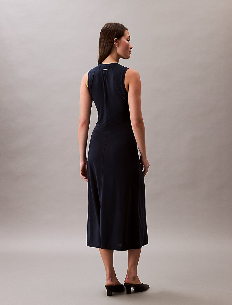 Calvin Klein Lacivert Renkli Kadın Second Skin Crew Elbise