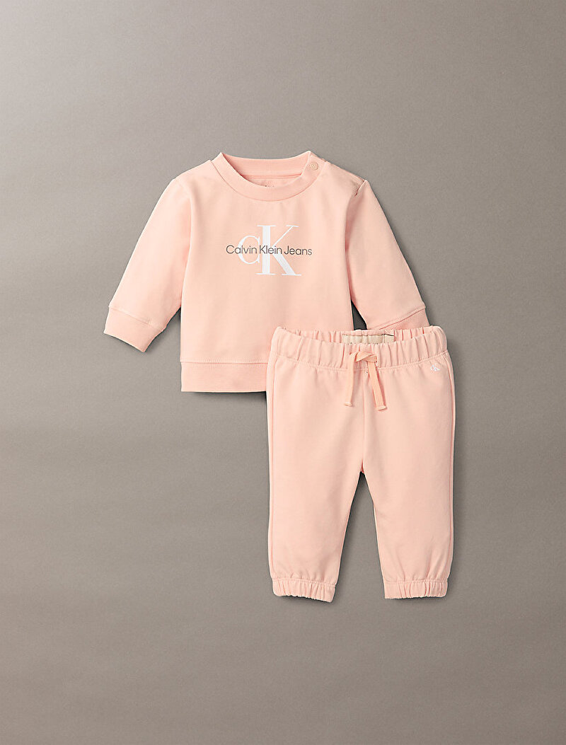 Calvin Klein Pembe Renkli Bebek Monogram Eşofman Takım
