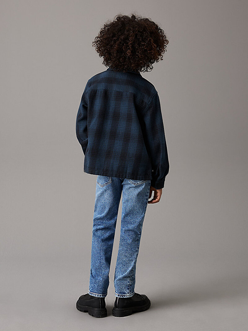 Calvin Klein Mavi Renkli Erkek Çocuk Regular Straight Wash Jean Pantolon