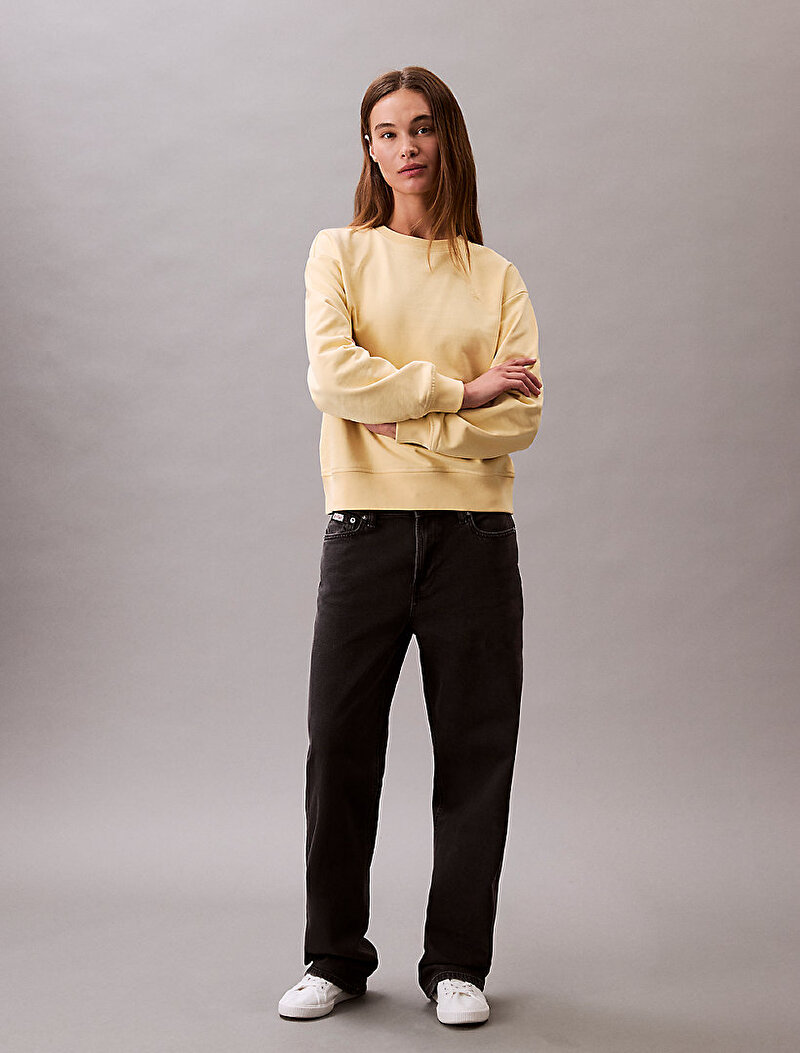Calvin Klein Sarı Renkli Kadın Archive Logo Sweatshirt