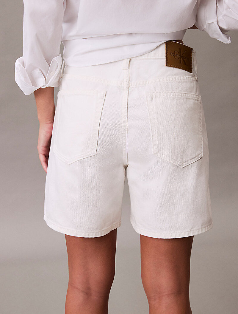 Calvin Klein Beyaz Renkli Kadın Signature 90s Fit Şort