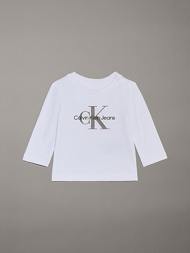 Calvin Klein Beyaz Renkli Bebek Monogram T-shirt