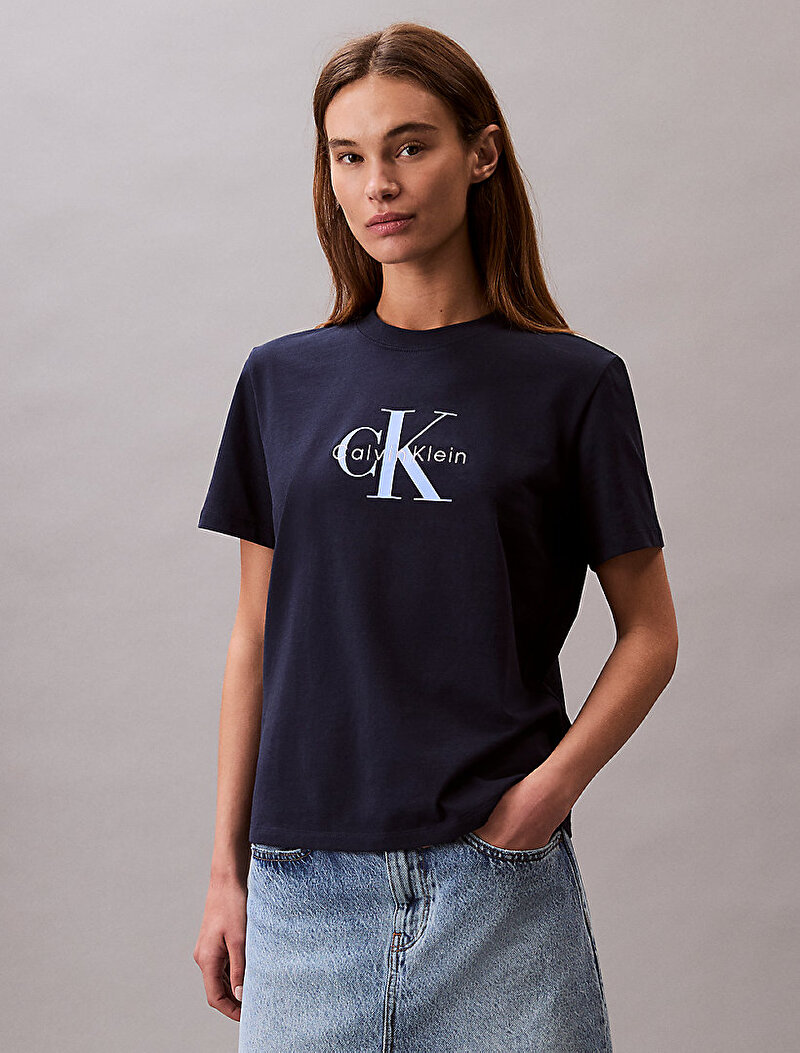 Calvin Klein Lacivert Renkli Kadın Hero Classic Mono T-shirt