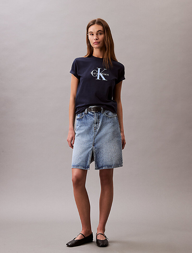 Calvin Klein Lacivert Renkli Kadın Hero Classic Mono T-shirt