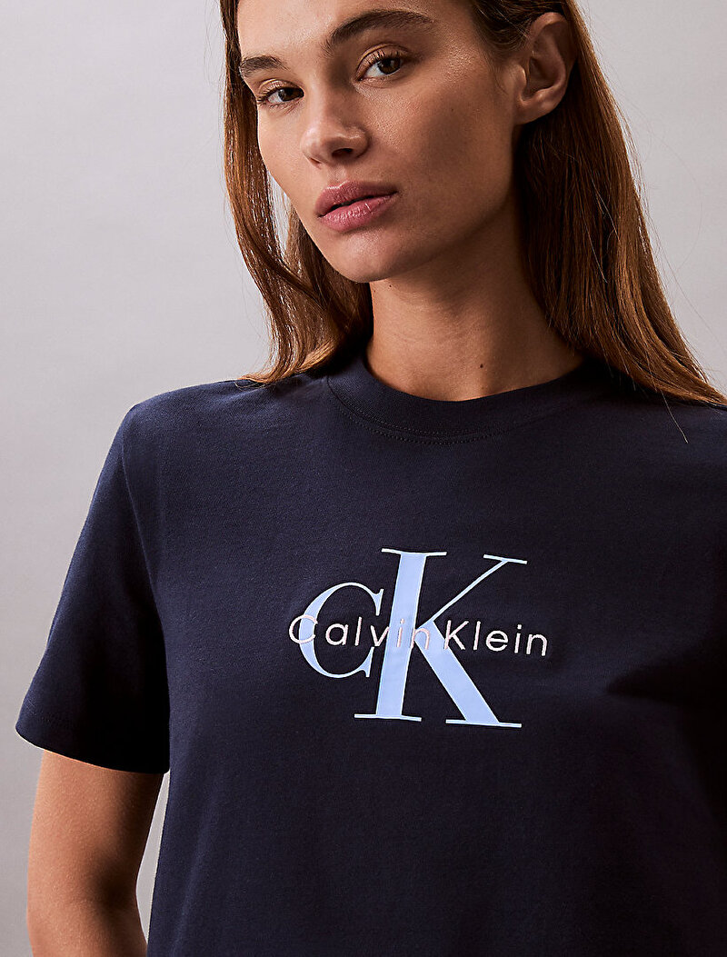 Calvin Klein Lacivert Renkli Kadın Hero Classic Mono T-shirt