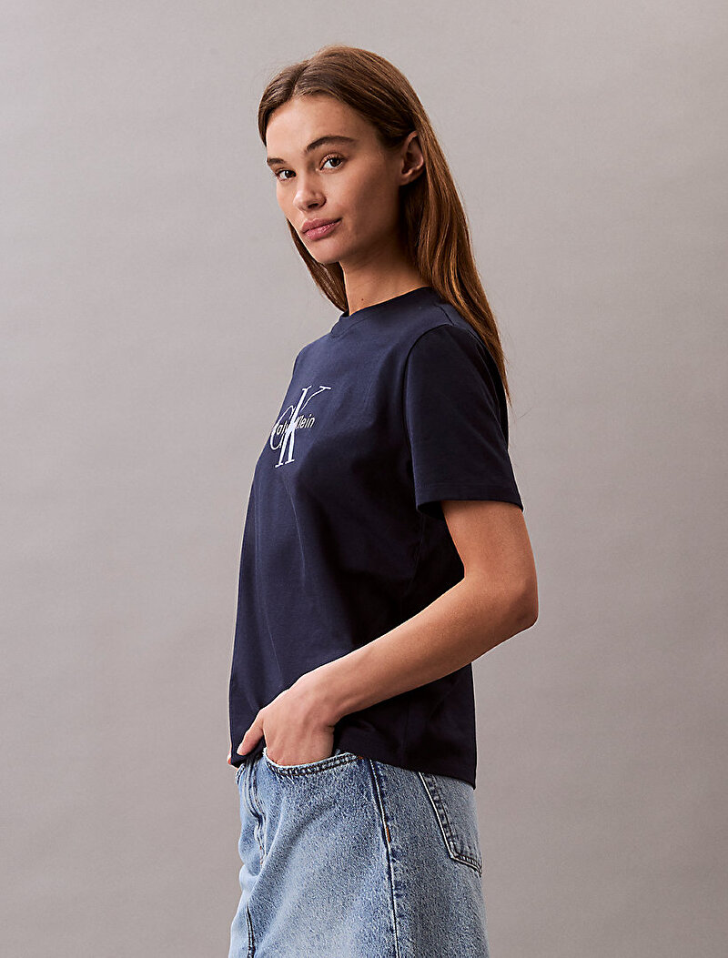 Calvin Klein Lacivert Renkli Kadın Hero Classic Mono T-shirt