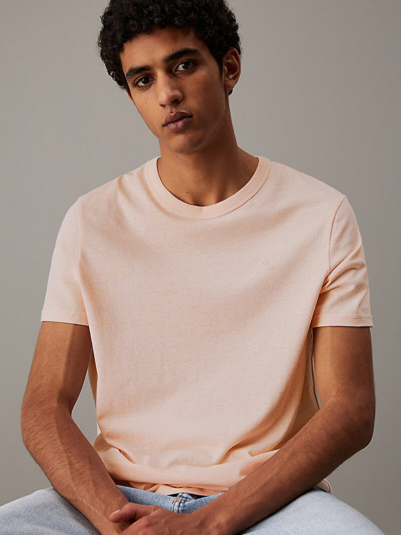 Calvin Klein Pembe Renkli Erkek Jersey T-shirt