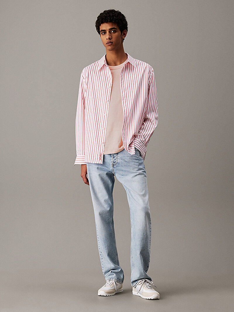 Calvin Klein Pembe Renkli Erkek Jersey T-shirt