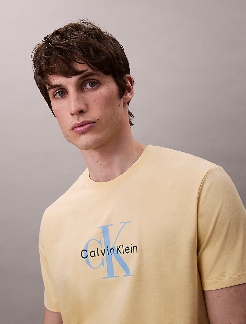 Calvin Klein Sarı Renkli Erkek Hero Monologo T-shirt