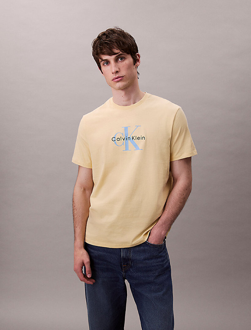 Calvin Klein Sarı Renkli Erkek Hero Monologo T-shirt