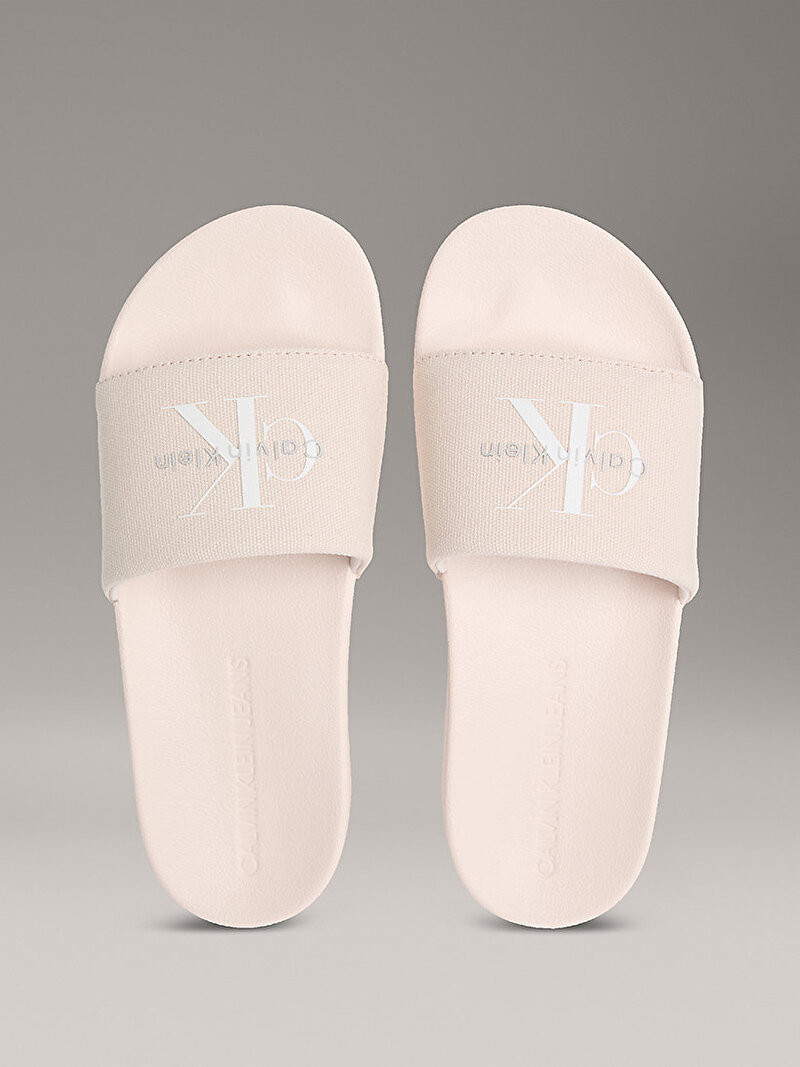 Calvin Klein Bej Renkli Kadın Monogram Plaj Terliği