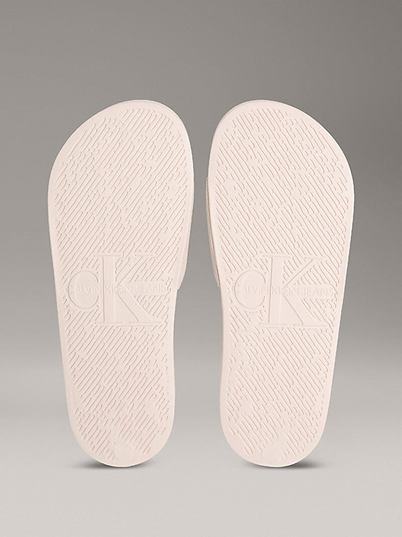 Calvin Klein Bej Renkli Kadın Monogram Plaj Terliği