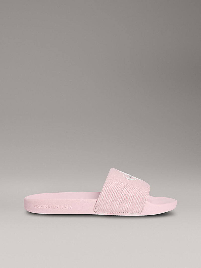 Calvin Klein Pembe Renkli Kadın Monogram Plaj Terliği