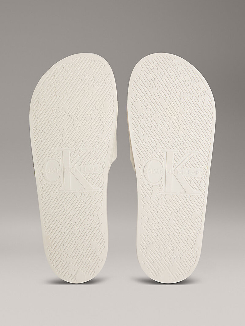 Calvin Klein Beyaz Renkli Erkek Monologo Plaj Terliği