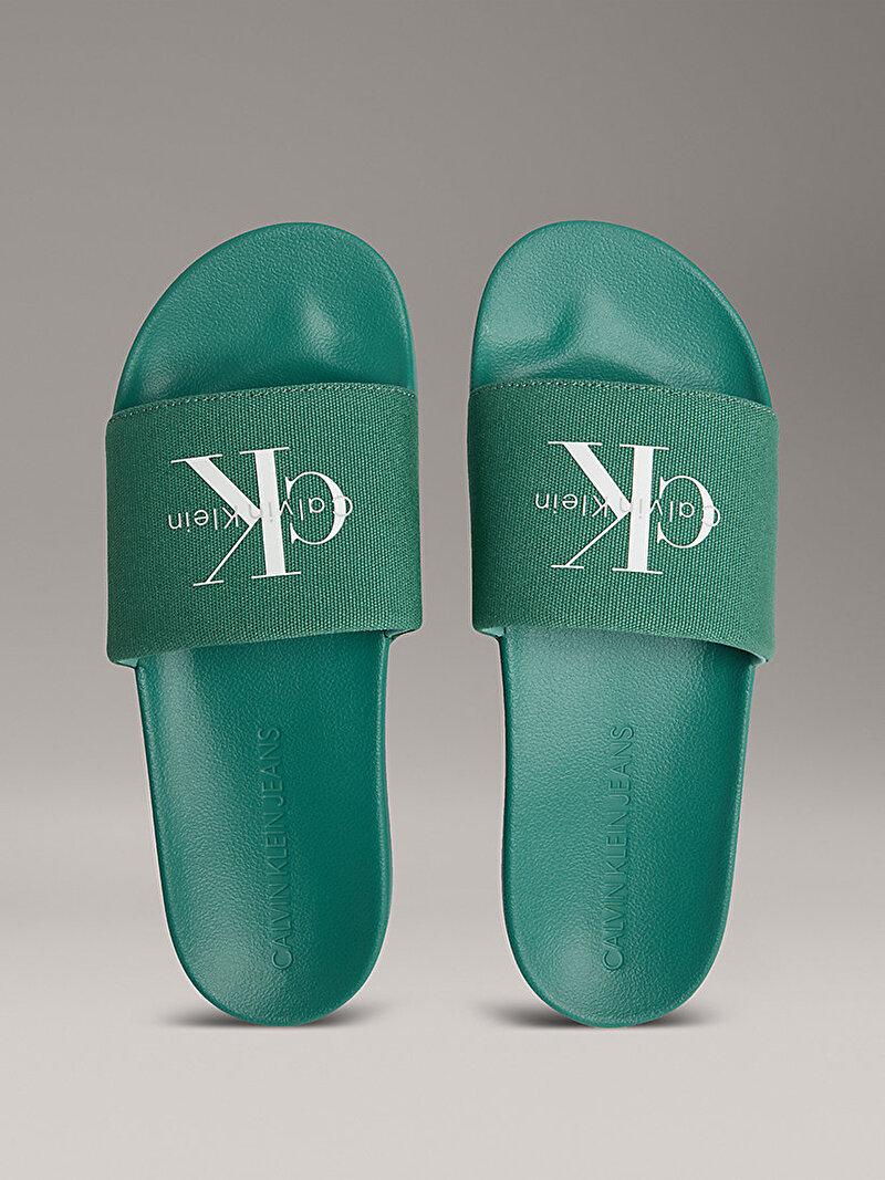 Calvin Klein Yeşil Renkli Erkek Monologo Plaj Terliği
