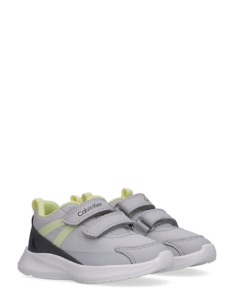 Calvin Klein Gri Renkli Erkek Çocuk Low Cut Velcro Sneaker