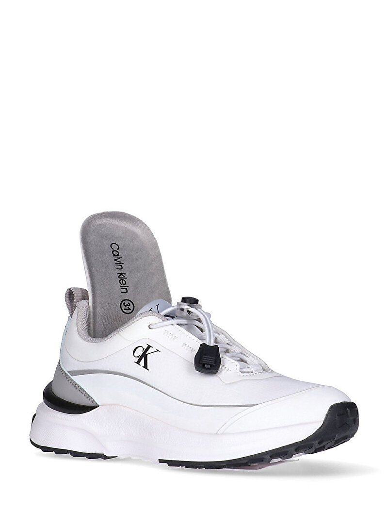 Calvin Klein Beyaz Renkli Çocuk Unisex Low Cut Lace Up Sneaker