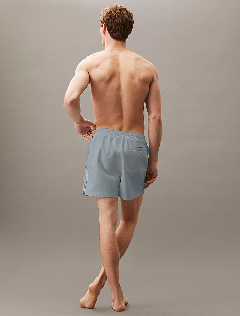 Calvin Klein Gri Renkli Erkek Drawstring Deniz Şortu