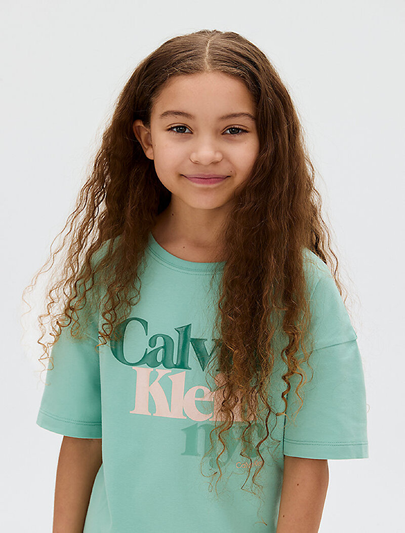 Calvin Klein Yeşil Renkli Kız Çocuk T-shirt Elbise