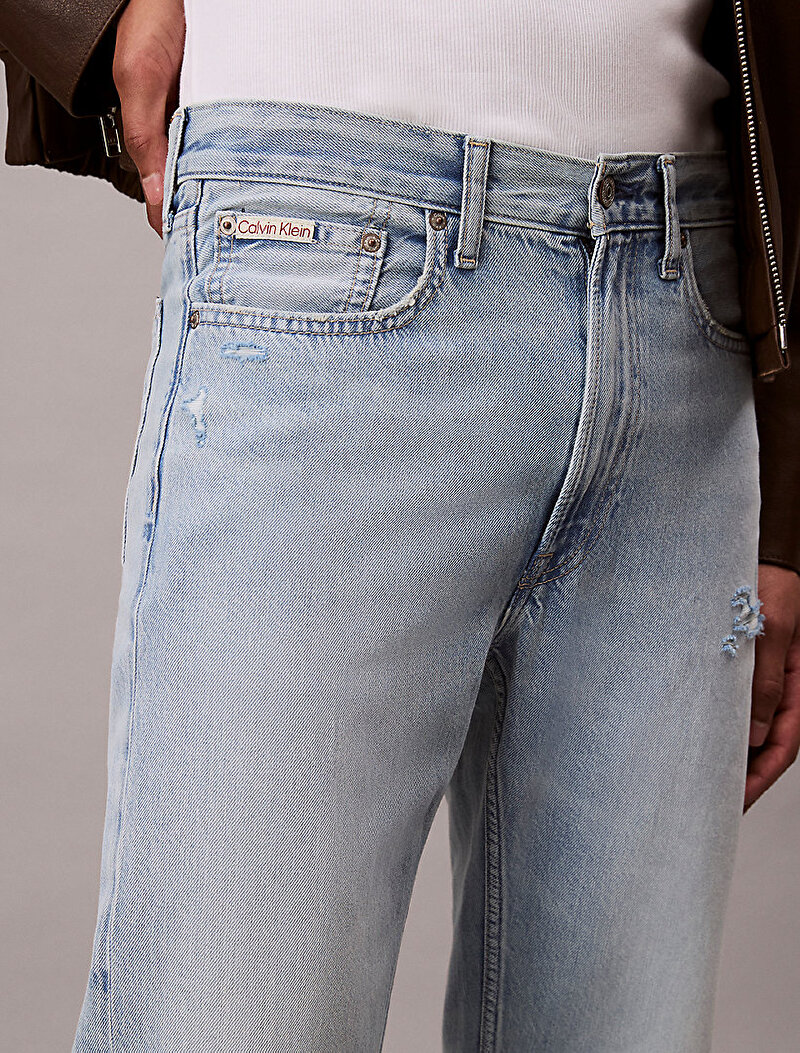 Calvin Klein Mavi Renkli Erkek Standart Straight Rams Jean Pantolon