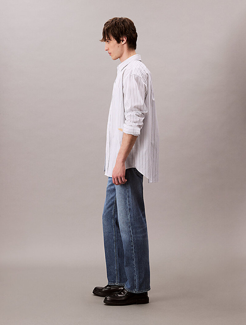 Calvin Klein Mavi Renkli Erkek 90s Straight Jean Pantolon