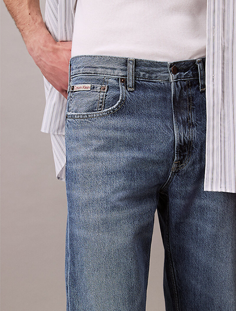 Calvin Klein Mavi Renkli Erkek 90s Straight Jean Pantolon