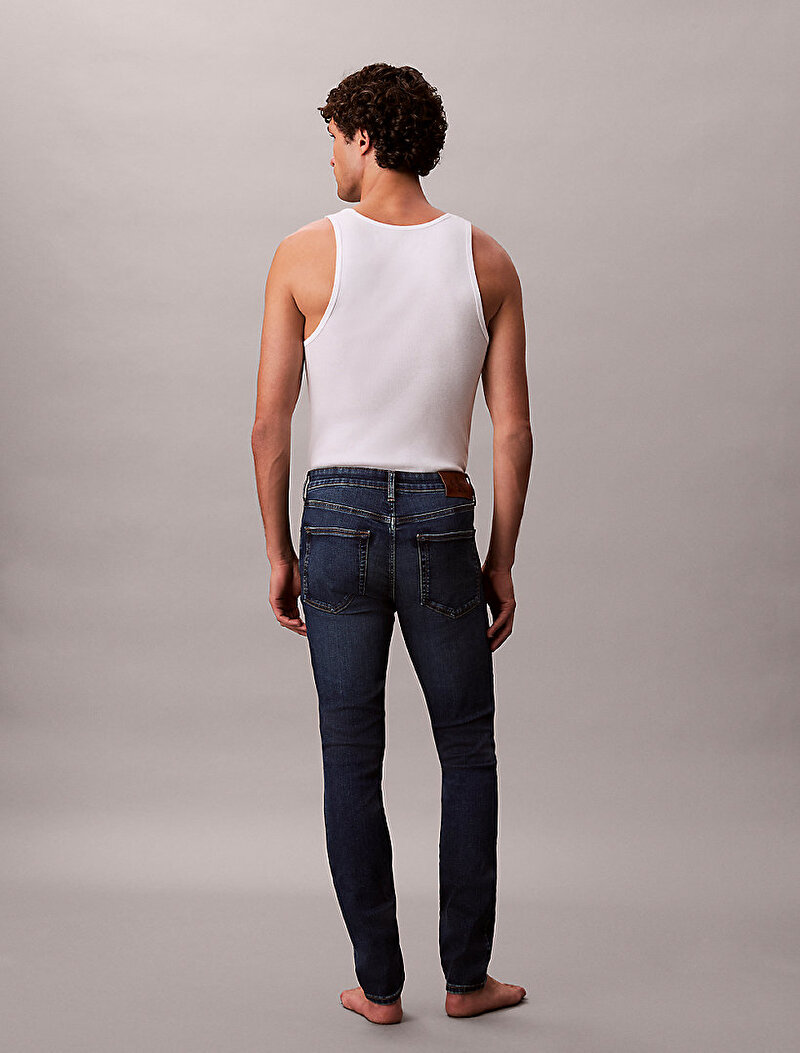 Calvin Klein Lacivert Renkli Erkek Skinny Oil Slick Jean Pantolon