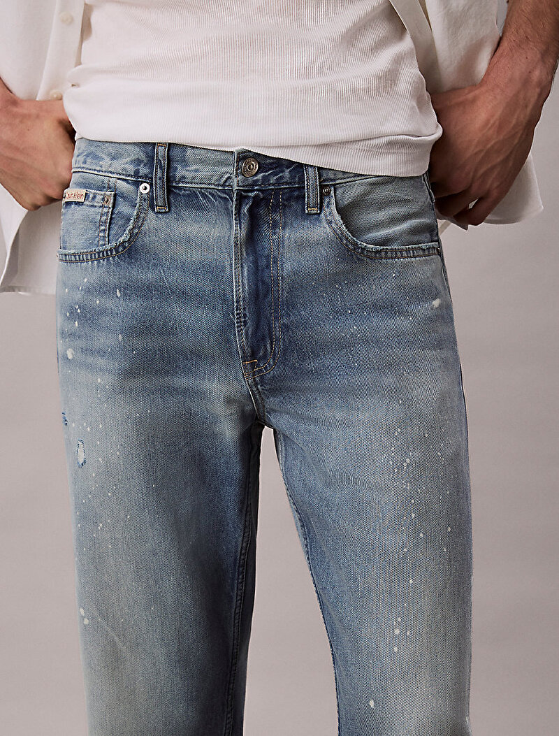 Calvin Klein Mavi Renkli Erkek 90s Straight Longstand Jean Pantolon