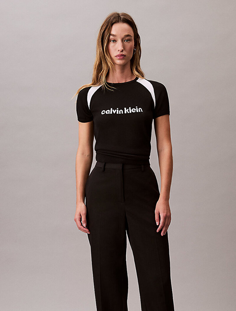 Calvin Klein Siyah Renkli Kadın Liquid Shine Sculpt Kazak