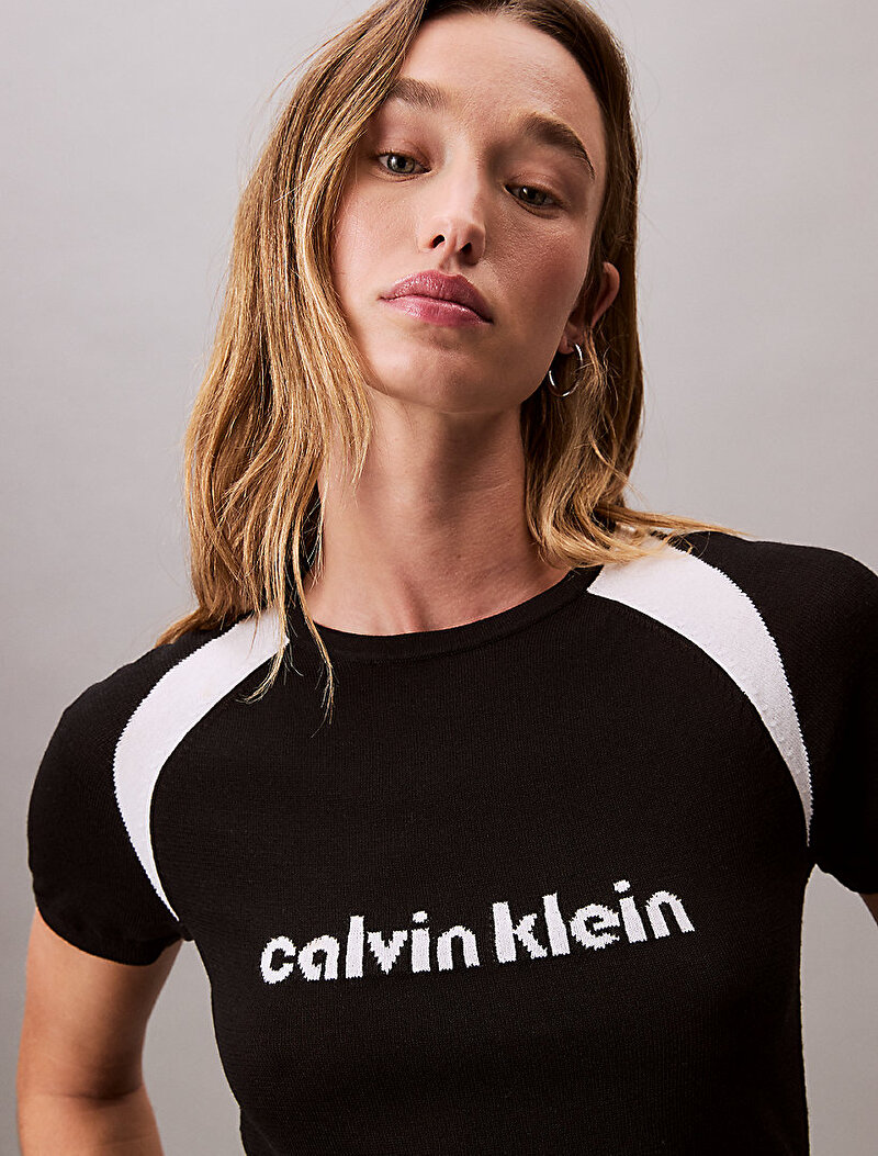 Calvin Klein Siyah Renkli Kadın Liquid Shine Sculpt Kazak