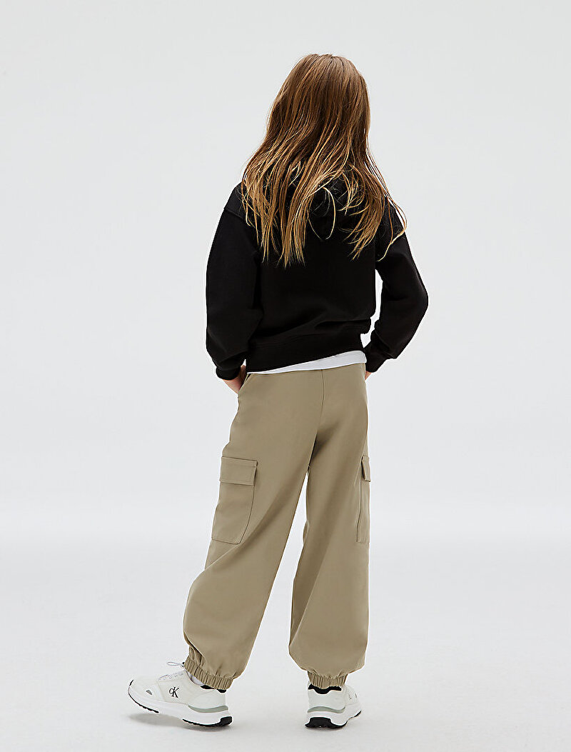 Calvin Klein Siyah Renkli Erkek Çocuk Neck Embro Logo Sweatshirt