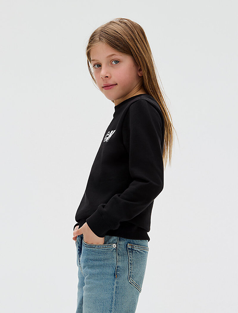 Calvin Klein Siyah Renkli Erkek Çocuk Seasonal CK Terry Sweatshirt