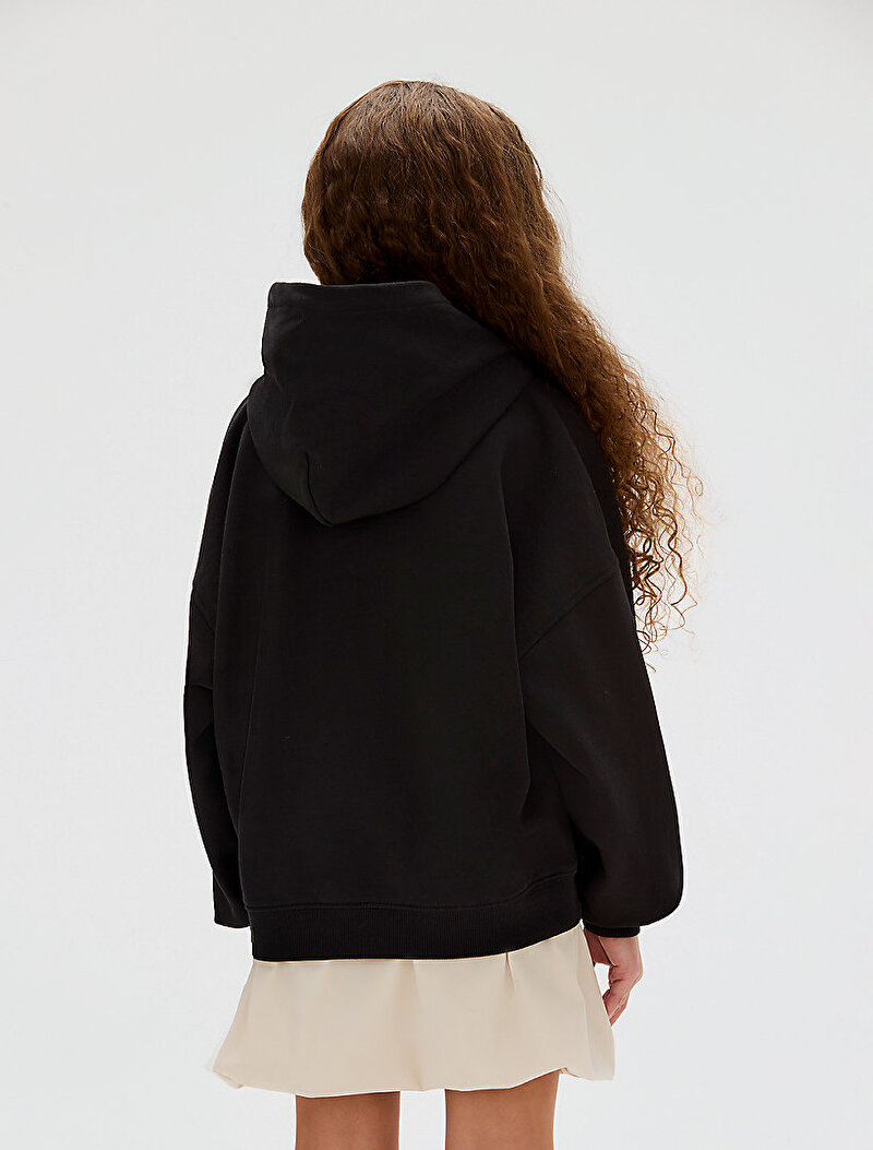 Calvin Klein Siyah Renkli Kız Çocuk Pearl Signature Terry Sweatshirt