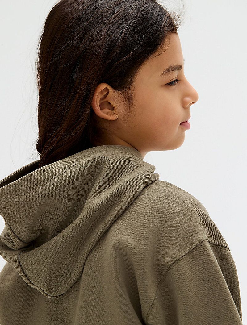 Calvin Klein Yeşil Renkli Erkek Çocuk Neck Embro Logo Sweatshirt