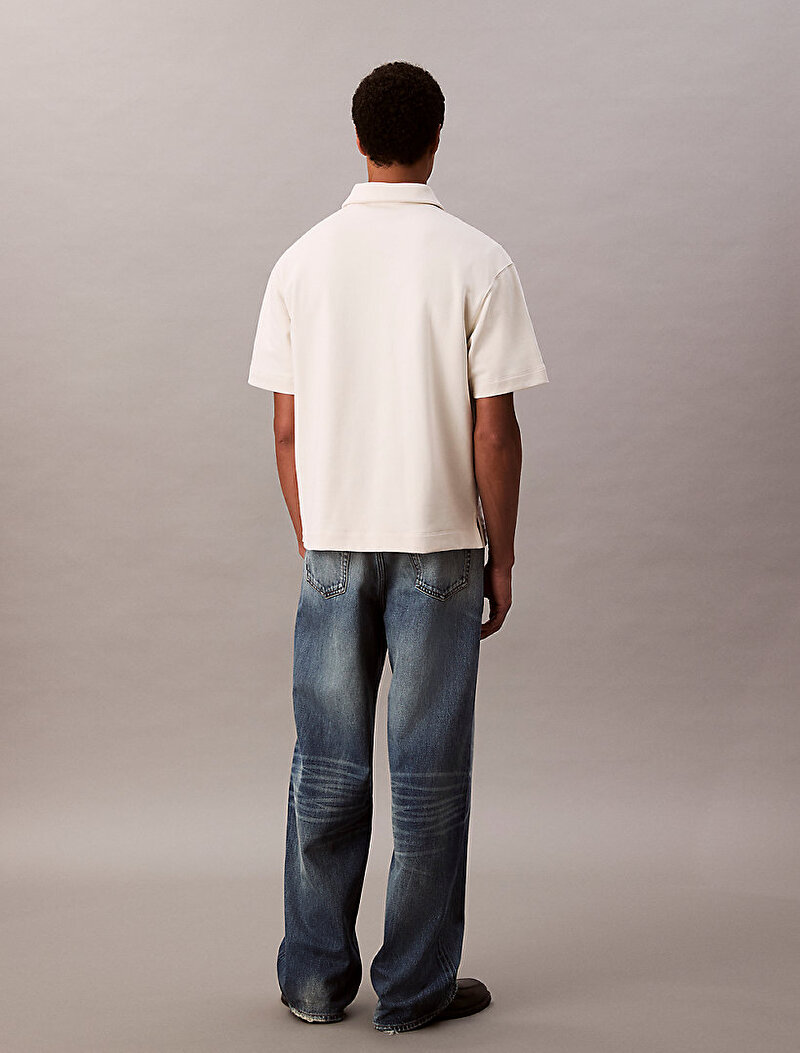 Calvin Klein Beyaz Renkli Erkek Premium Terry Sweatshirt