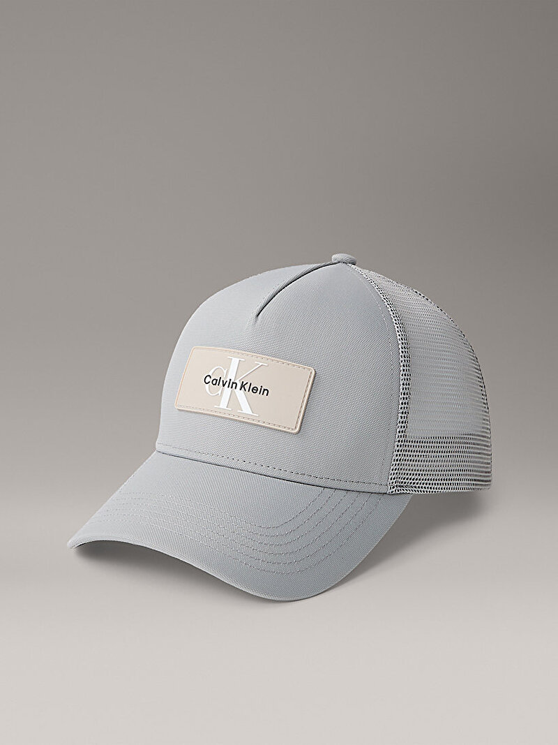 Calvin Klein Gri Renkli Erkek Logo Sili Patch Şapka