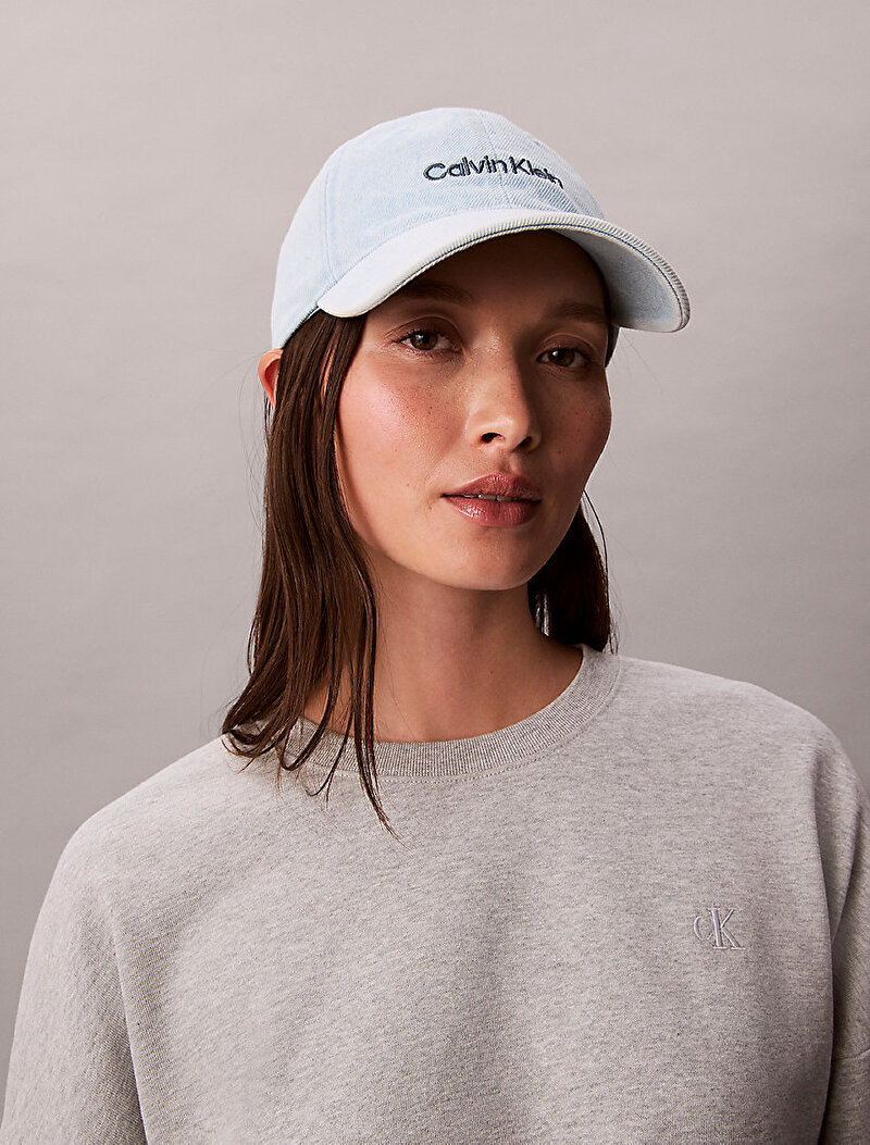Calvin Klein Mavi Renkli Kadın Titlecase Şapka